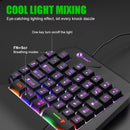 35 teclas com uma mão mini teclado para jogos usb ultra-fino com fio backlight